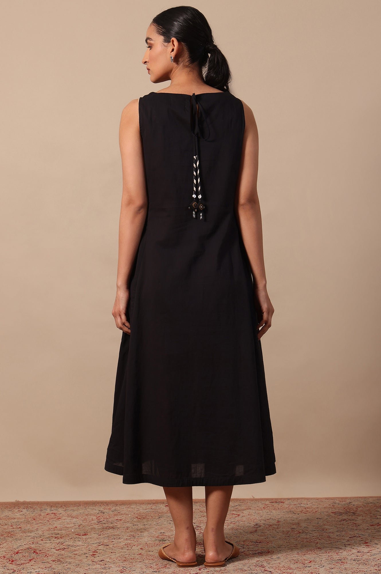 Solid Flared Pure Cotton Dress - Image 6